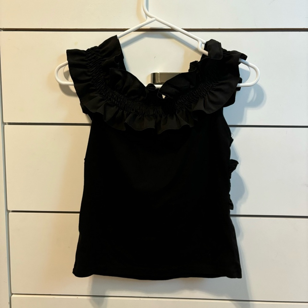 Y2K Black Ruffle Tank - Picture 3 of 4